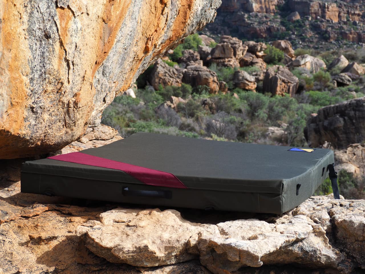 ZizuPads bouldering mat on the rocks